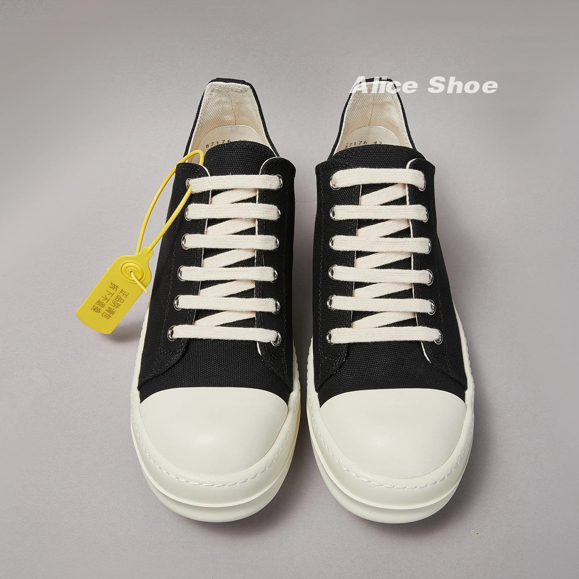 Brand Men Shoe Canvas Low Top Women Sneaker Quality Black Lace Up Designer Luxury Punk Trainer Street Platform Casual Flat Shoe