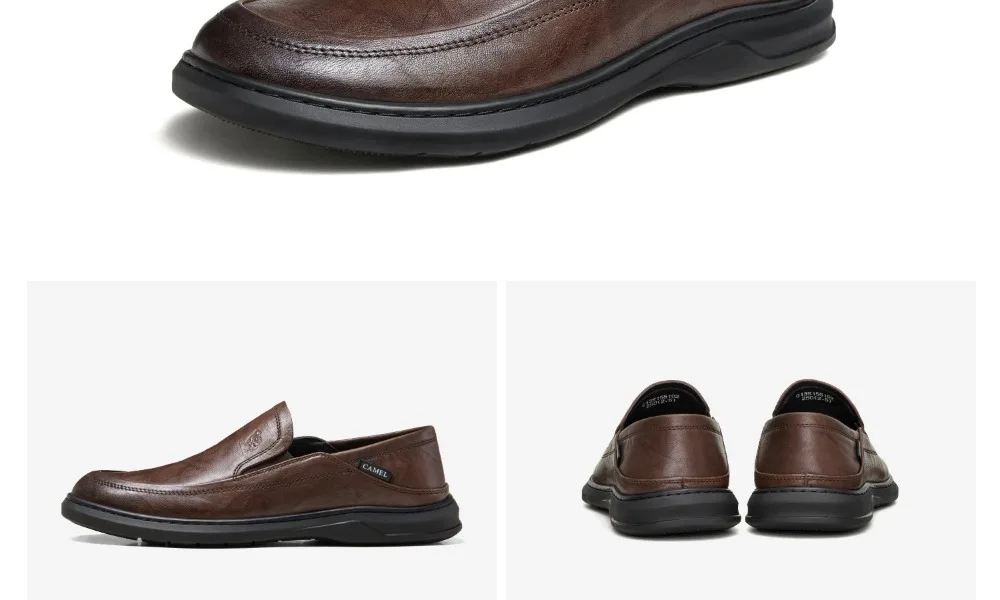 Golden Camel Men's Casual Shoes Comfortable Non-slip Leather Soft Sole Walking Flats 2026 New Men Business Lightweight Loafers