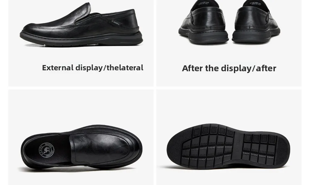 Golden Camel Men's Casual Shoes Comfortable Non-slip Leather Soft Sole Walking Flats 2026 New Men Business Lightweight Loafers