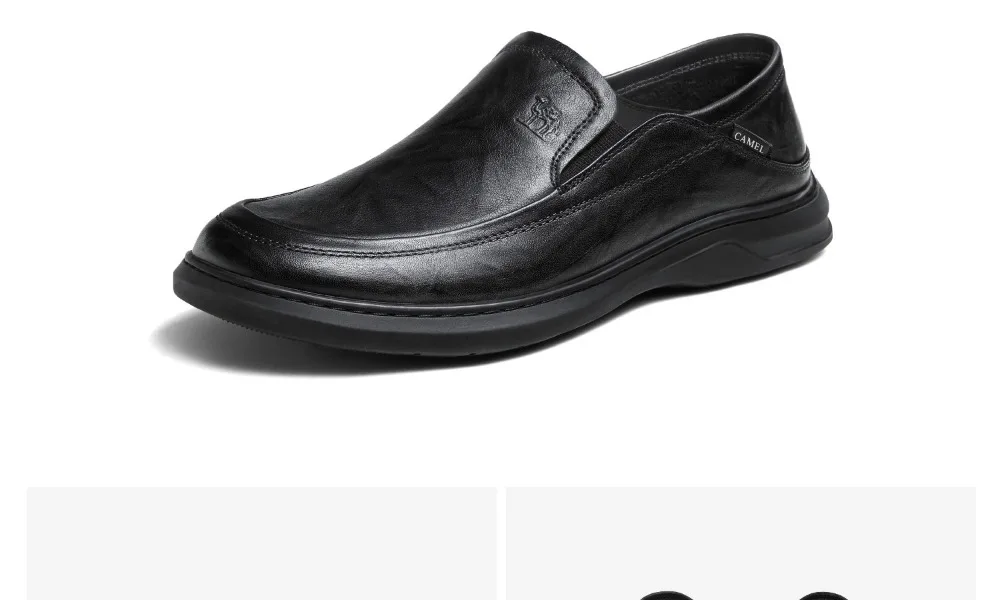 Golden Camel Men's Casual Shoes Comfortable Non-slip Leather Soft Sole Walking Flats 2026 New Men Business Lightweight Loafers