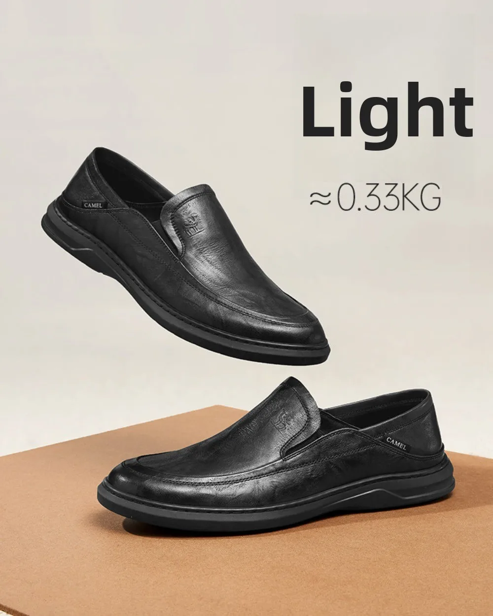 Golden Camel Men's Casual Shoes Comfortable Non-slip Leather Soft Sole Walking Flats 2026 New Men Business Lightweight Loafers