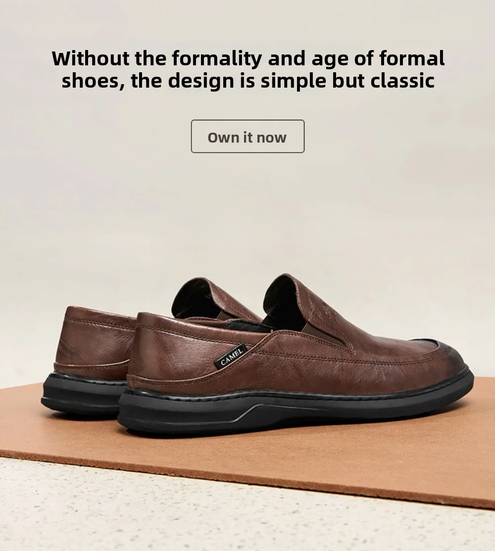 Golden Camel Men's Casual Shoes Comfortable Non-slip Leather Soft Sole Walking Flats 2026 New Men Business Lightweight Loafers