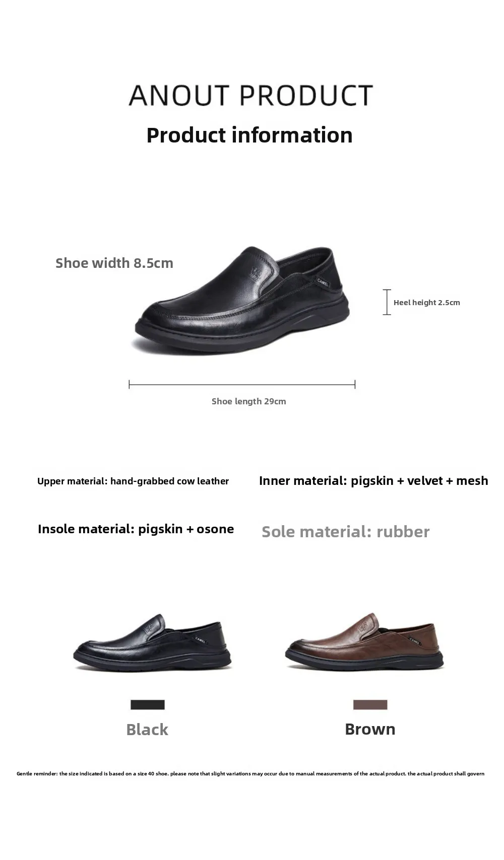 Golden Camel Men's Casual Shoes Comfortable Non-slip Leather Soft Sole Walking Flats 2026 New Men Business Lightweight Loafers