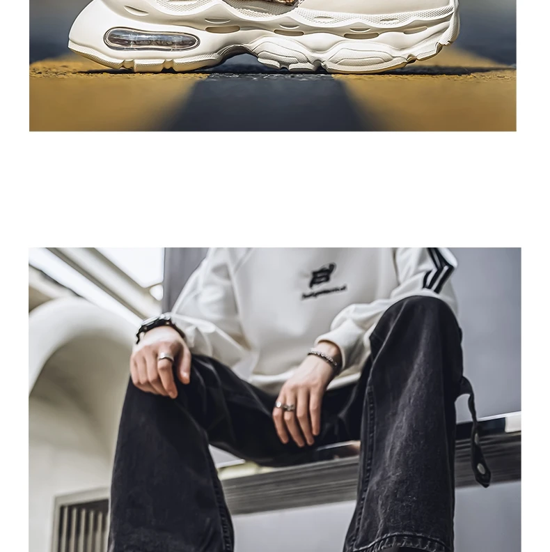 Men's Chunky Casual Sneakers Four Seasons Breathable Lightweight Outdoor Running Shoes Fashion Youth Soft-Sole Speed Sports Shoe
