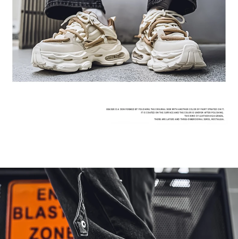 Men's Chunky Casual Sneakers Four Seasons Breathable Lightweight Outdoor Running Shoes Fashion Youth Soft-Sole Speed Sports Shoe