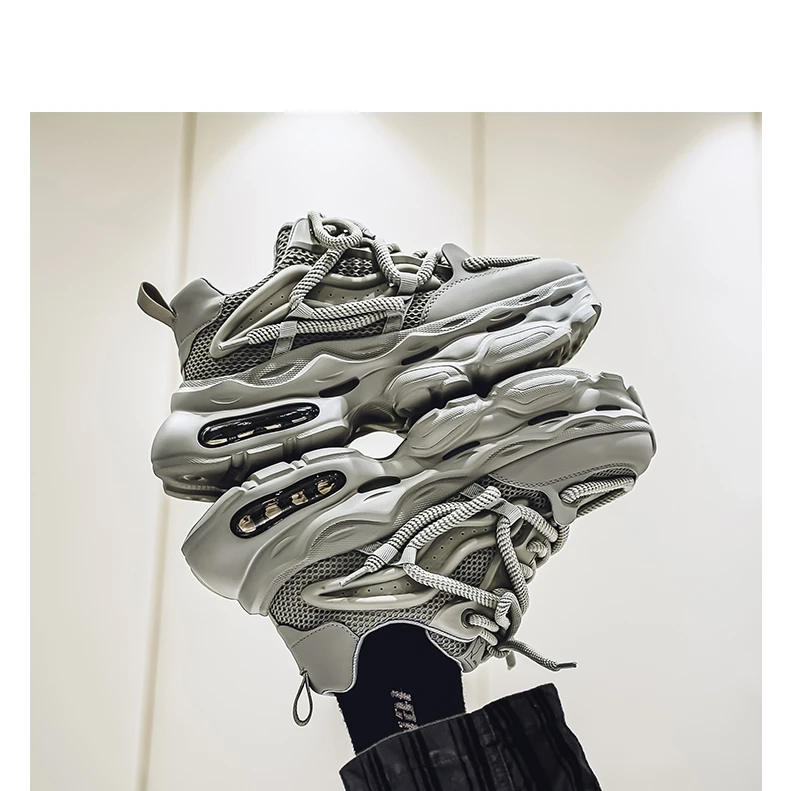 Men's Chunky Casual Sneakers Four Seasons Breathable Lightweight Outdoor Running Shoes Fashion Youth Soft-Sole Speed Sports Shoe