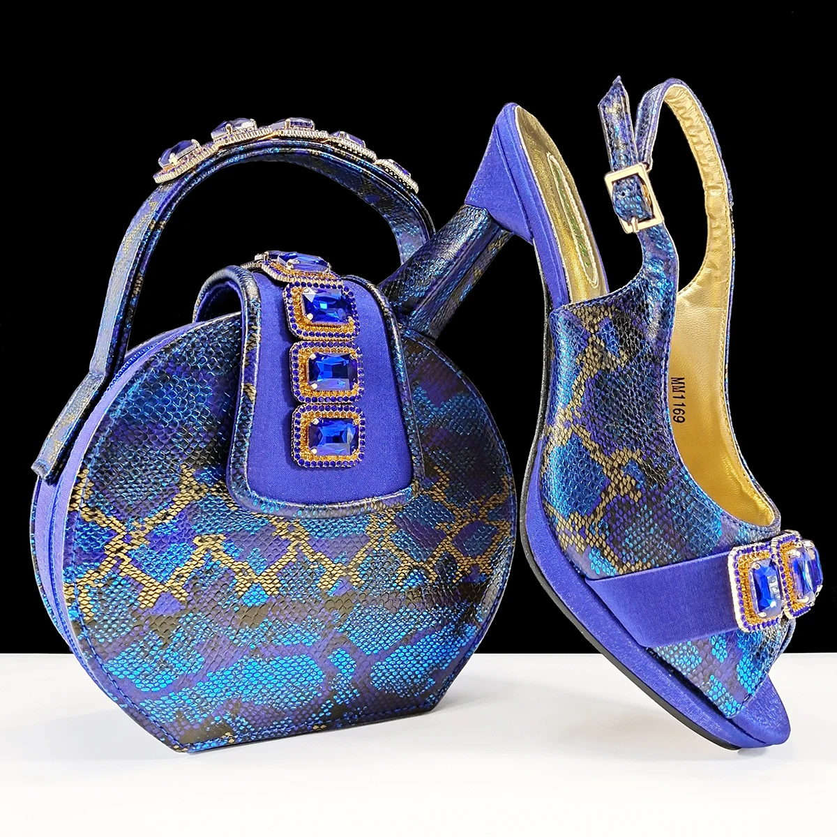 doershow High Quality African Style Ladies Shoes And Bags Set Latest orange Italian Shoes And Bag Set For Party SMM1-1