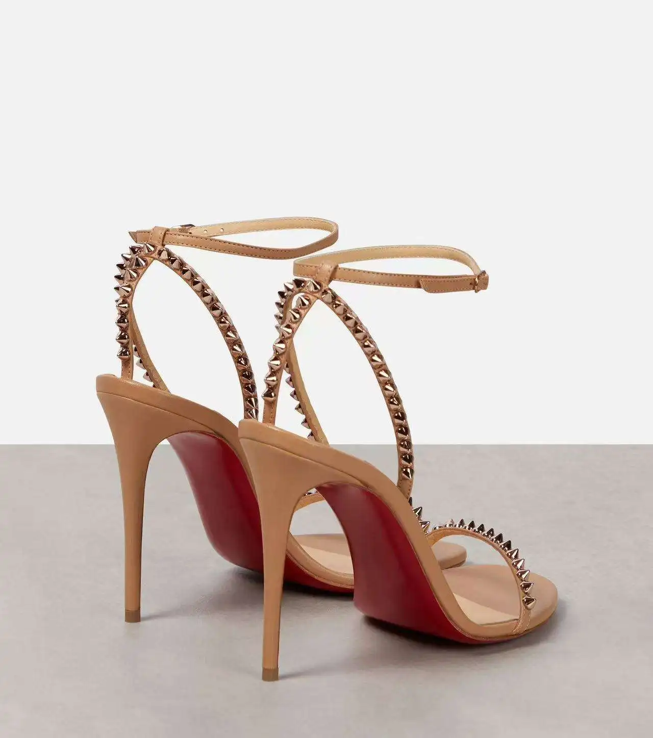 New Black Rivet French Sexy Temperament Comfortable Super High Heels Open Toe Sandals Fashion Sandals Rubber Round Head