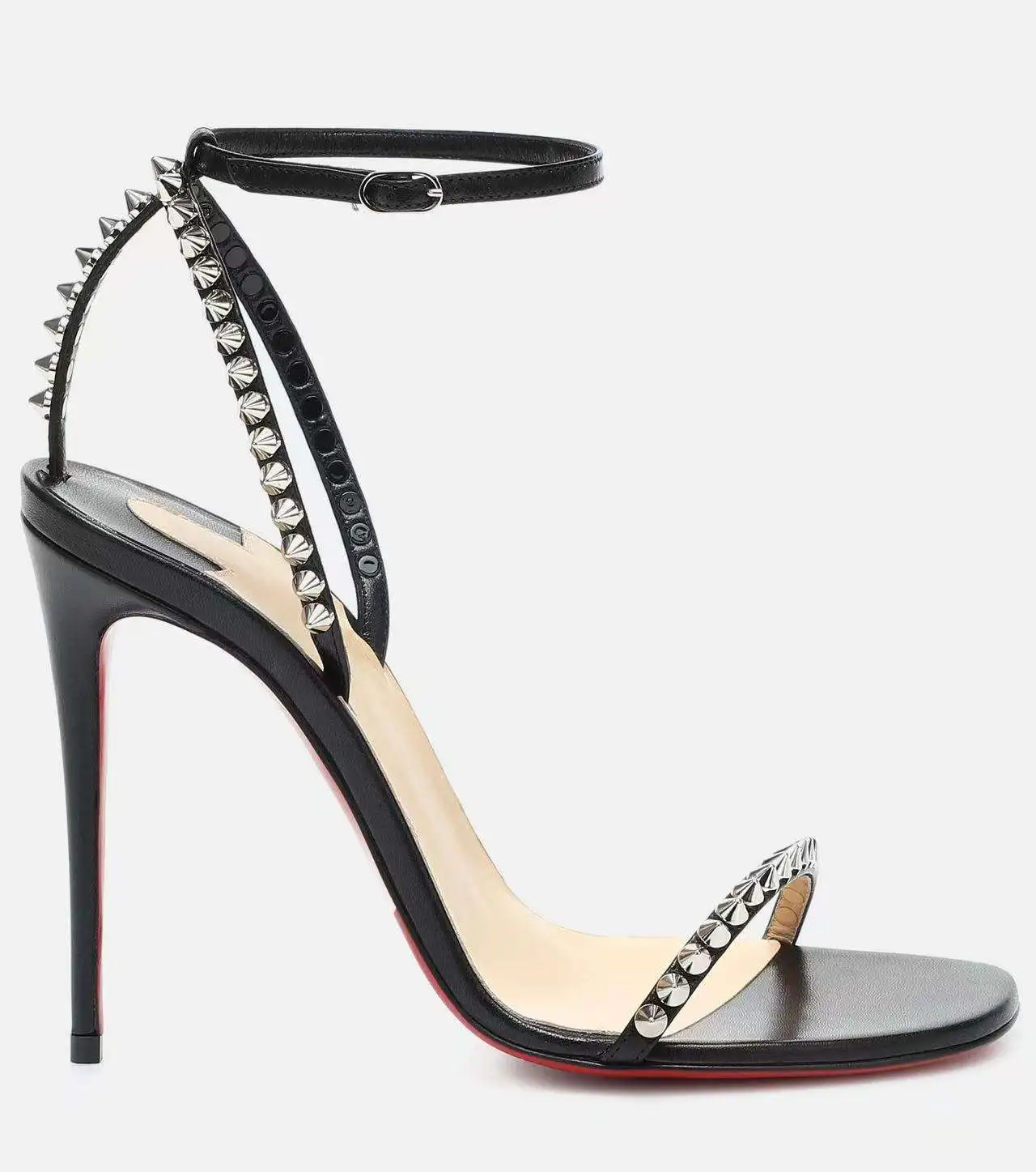 New Black Rivet French Sexy Temperament Comfortable Super High Heels Open Toe Sandals Fashion Sandals Rubber Round Head