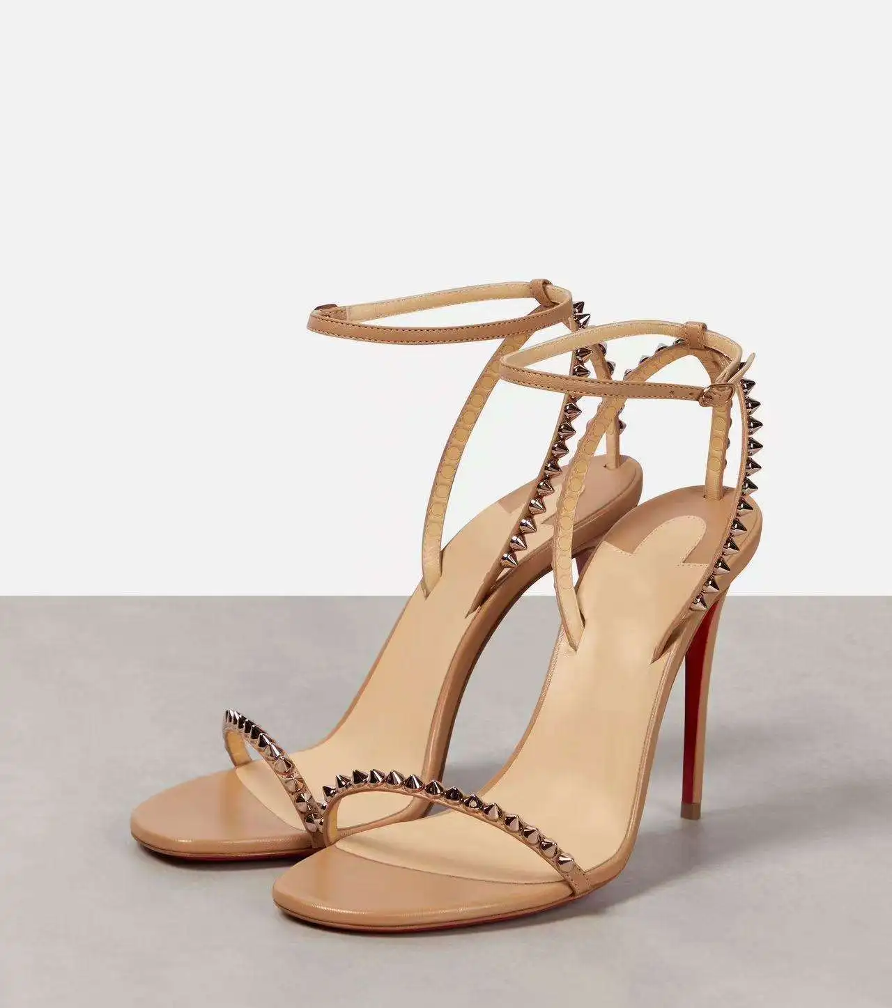New Black Rivet French Sexy Temperament Comfortable Super High Heels Open Toe Sandals Fashion Sandals Rubber Round Head