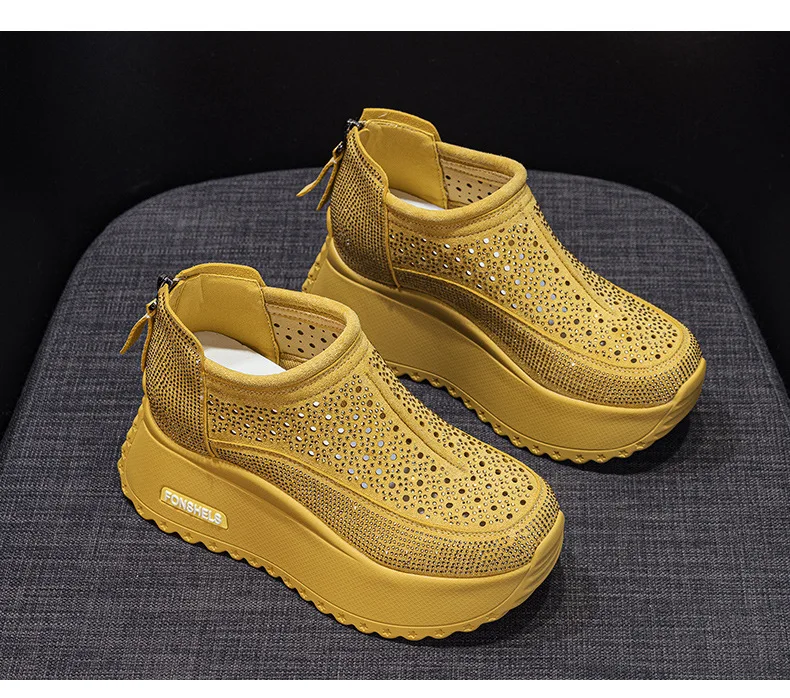 CICIYANG 8cm Thick-soled Women Hollow Sandals 2025 Summer New Casual Large-size Non-slip Female Sneakers Shoes Breathable Sandal