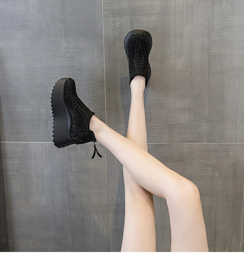 CICIYANG 8cm Thick-soled Women Hollow Sandals 2025 Summer New Casual Large-size Non-slip Female Sneakers Shoes Breathable Sandal