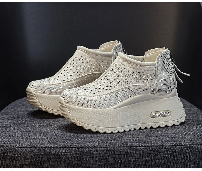 CICIYANG 8cm Thick-soled Women Hollow Sandals 2025 Summer New Casual Large-size Non-slip Female Sneakers Shoes Breathable Sandal