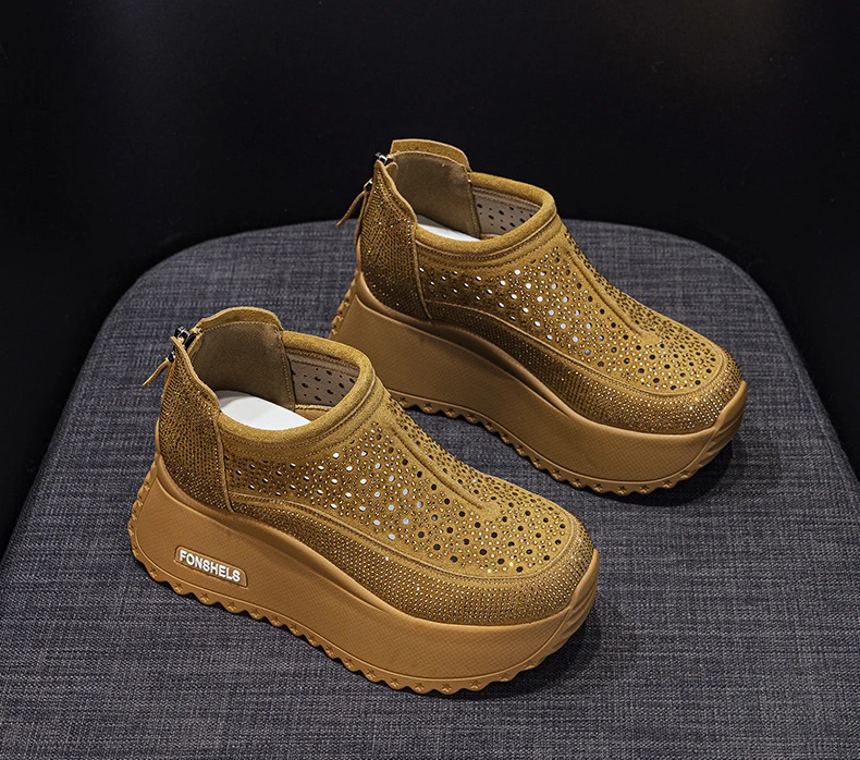 CICIYANG 8cm Thick-soled Women Hollow Sandals 2025 Summer New Casual Large-size Non-slip Female Sneakers Shoes Breathable Sandal