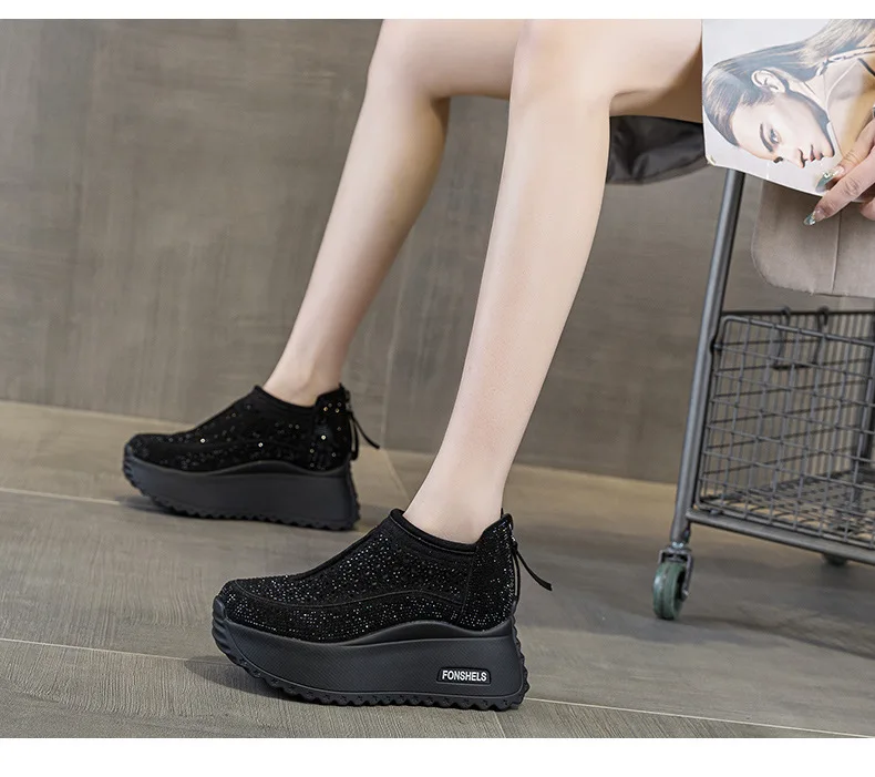 CICIYANG 8cm Thick-soled Women Hollow Sandals 2025 Summer New Casual Large-size Non-slip Female Sneakers Shoes Breathable Sandal