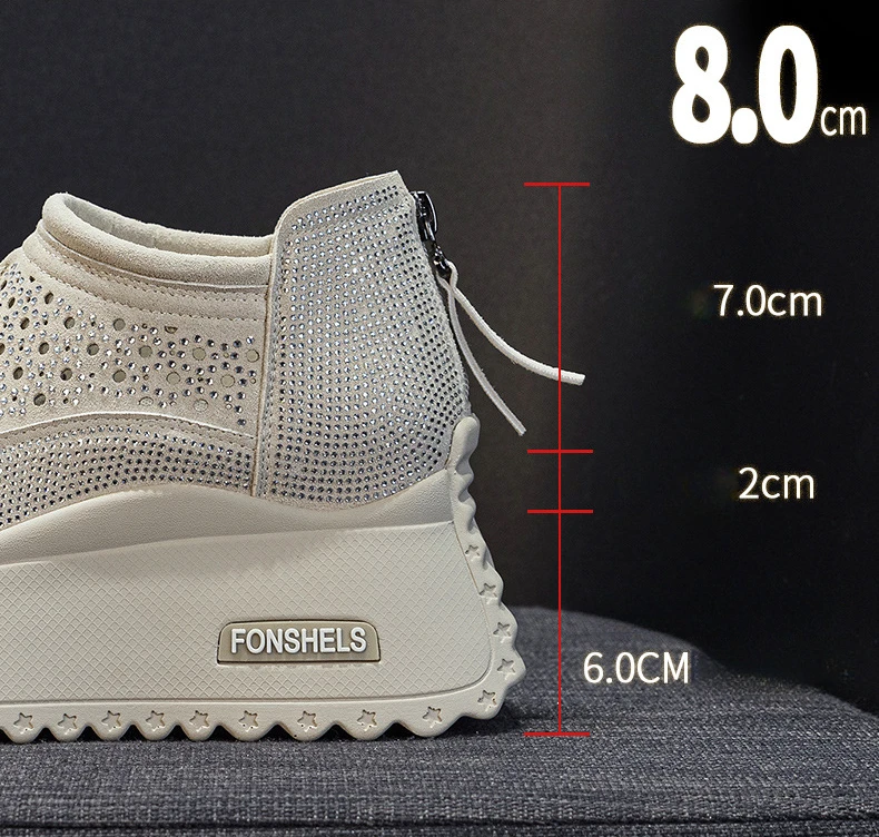 CICIYANG 8cm Thick-soled Women Hollow Sandals 2025 Summer New Casual Large-size Non-slip Female Sneakers Shoes Breathable Sandal