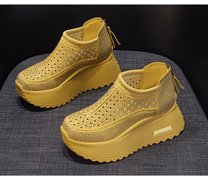 CICIYANG 8cm Thick-soled Women Hollow Sandals 2025 Summer New Casual Large-size Non-slip Female Sneakers Shoes Breathable Sandal
