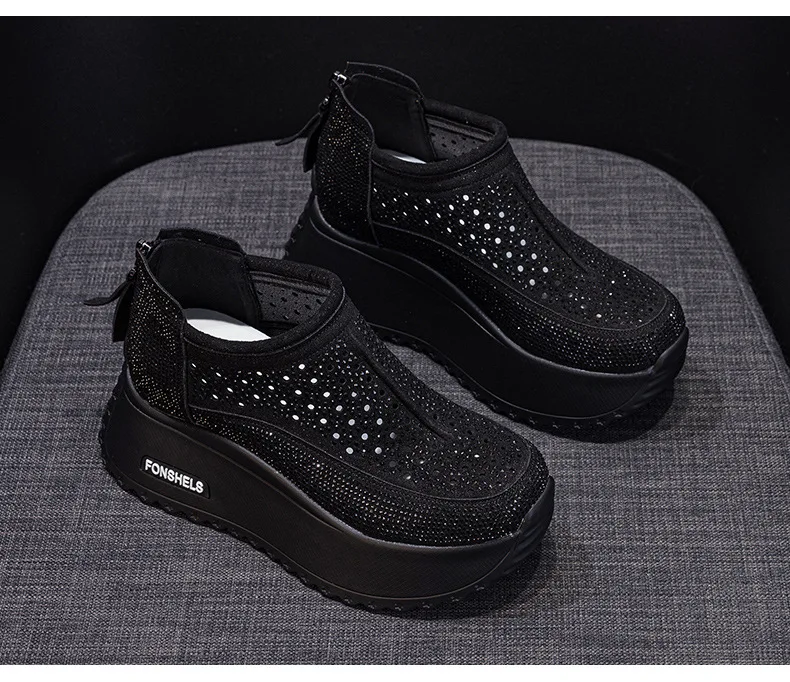 CICIYANG 8cm Thick-soled Women Hollow Sandals 2025 Summer New Casual Large-size Non-slip Female Sneakers Shoes Breathable Sandal