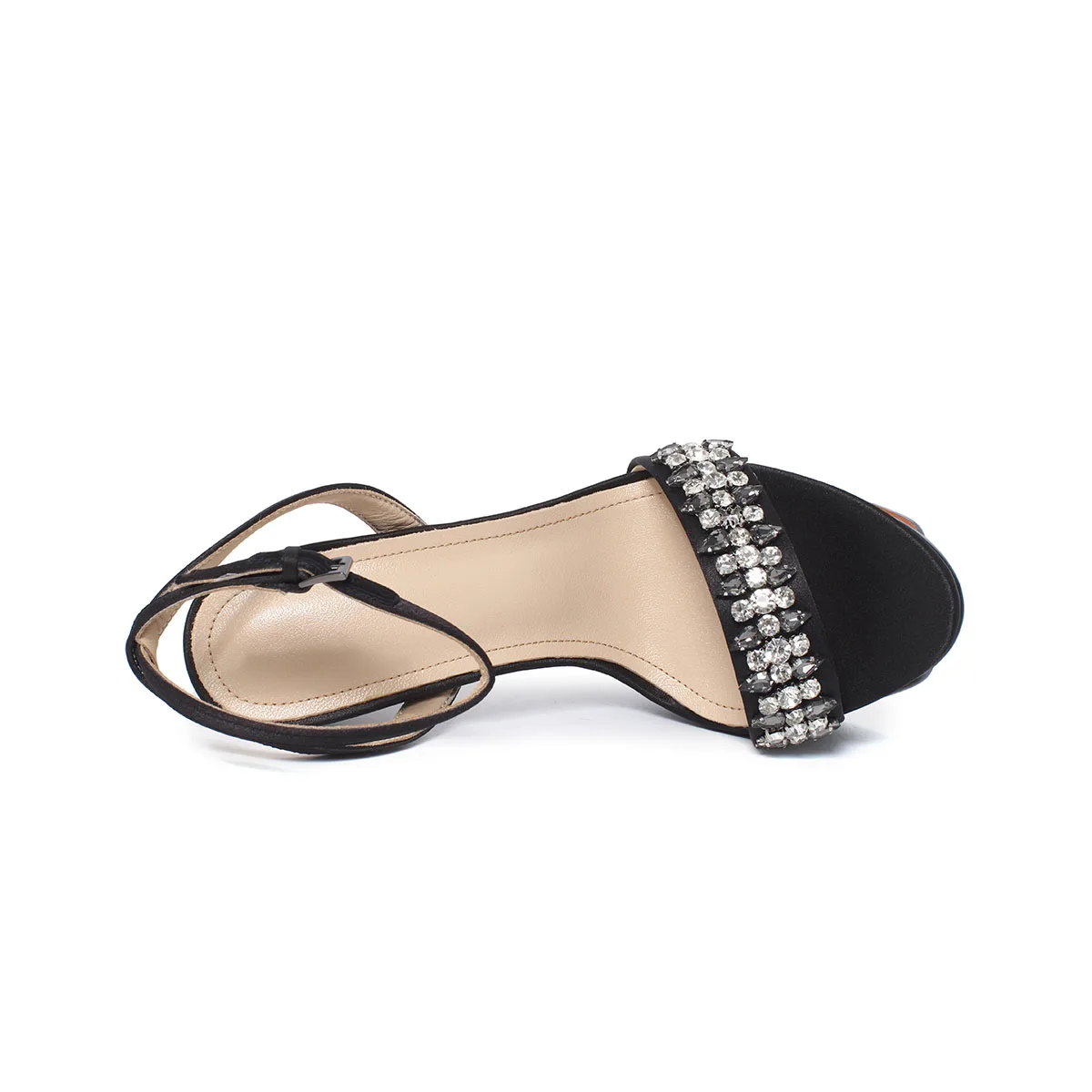 Arden Furtado Summer Champagne Silk Platform Crystal Banquet Shoes Round Toe Super High Heel Sexy Word-Cingulate Sandals