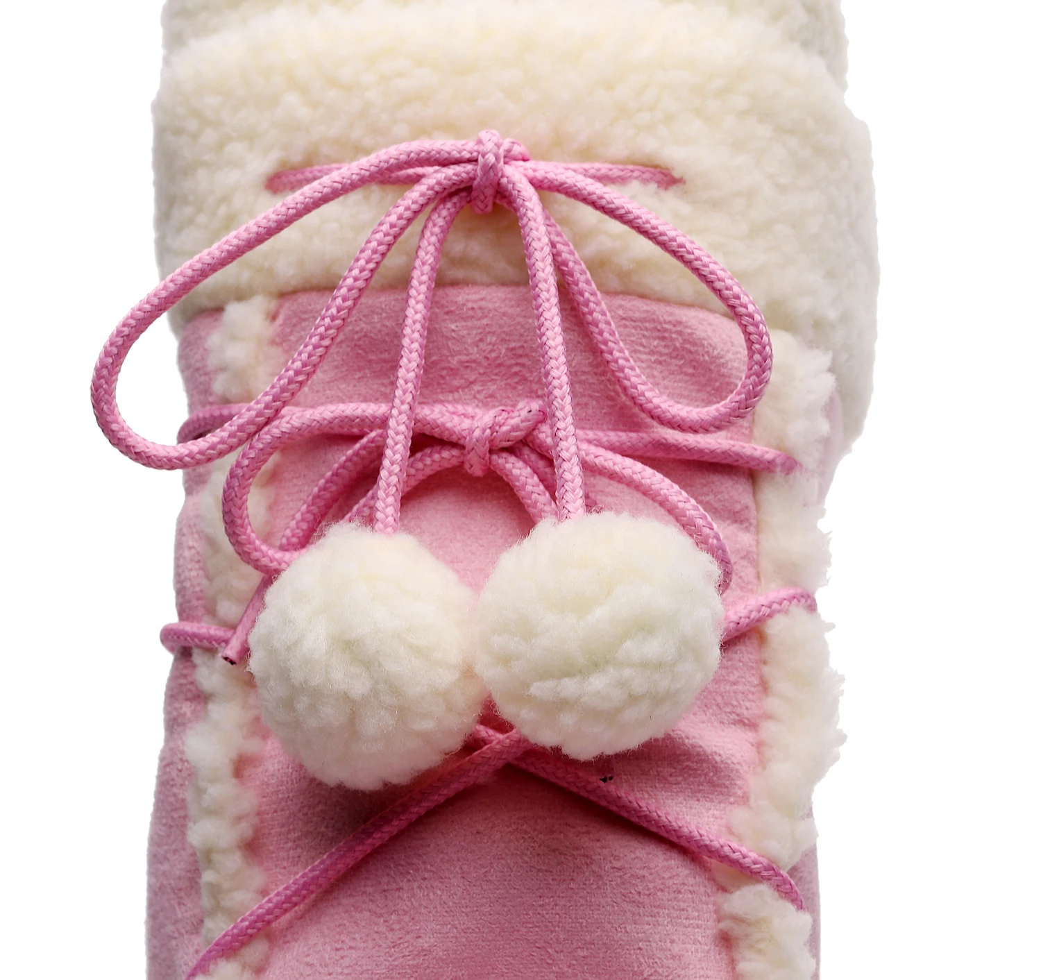 White Winter Boots Women Snow Boots Thick Sole Ski Boots Warm Mid-calf Platform Boots Slip-resistant Cotton Shoes Pink color