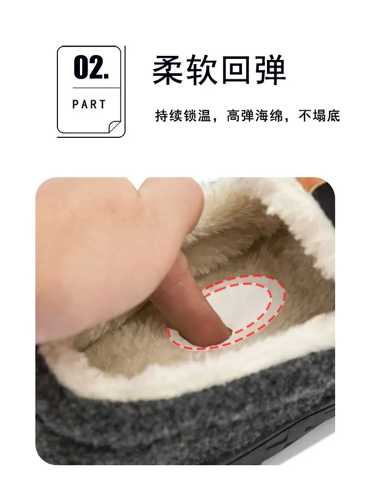 2025 Men Home Cotton Shoes Classic Fashion Warm Ankle Boots for Men Fluffy Plush Padded Slippers For Man Super Soft Slippers