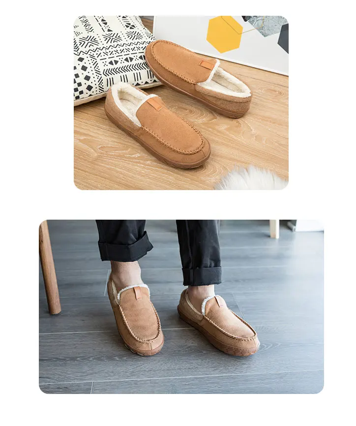 2025 Men Home Cotton Shoes Classic Fashion Warm Ankle Boots for Men Fluffy Plush Padded Slippers For Man Super Soft Slippers