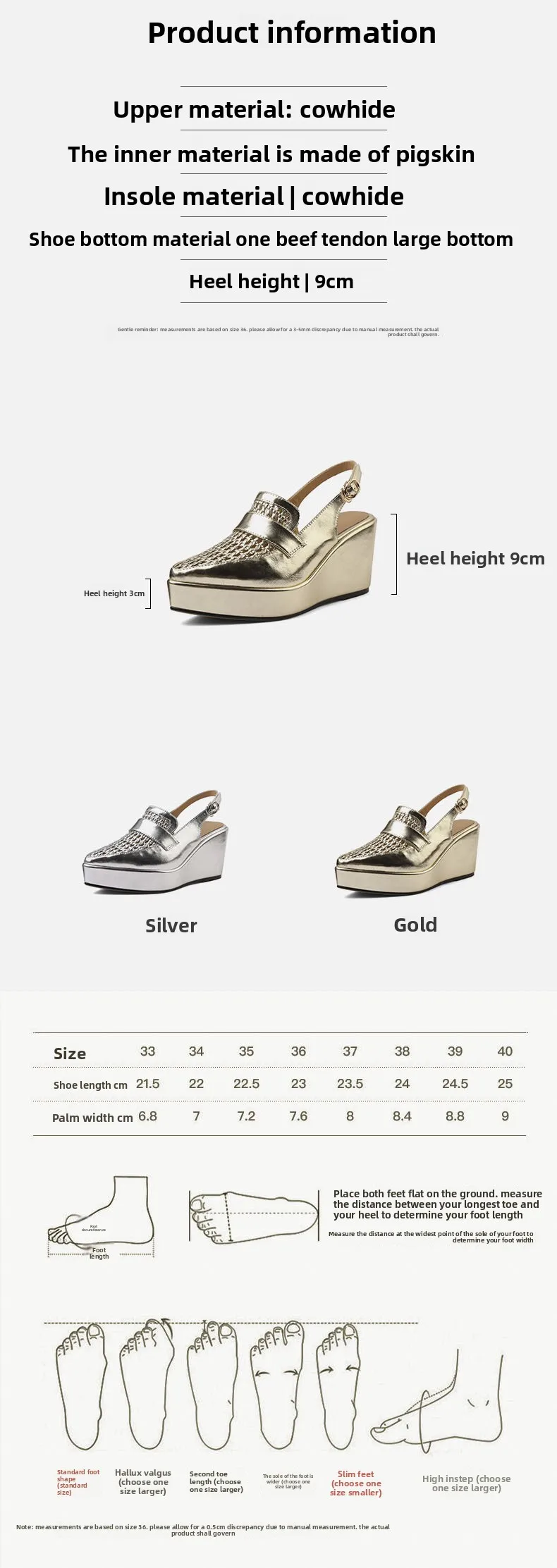 Summer Vacation Style Silver Cowhide Hollow Wedge Sandals Square Head Thick Sole One-Button Sandals Muffin Bottom Beach Shoes