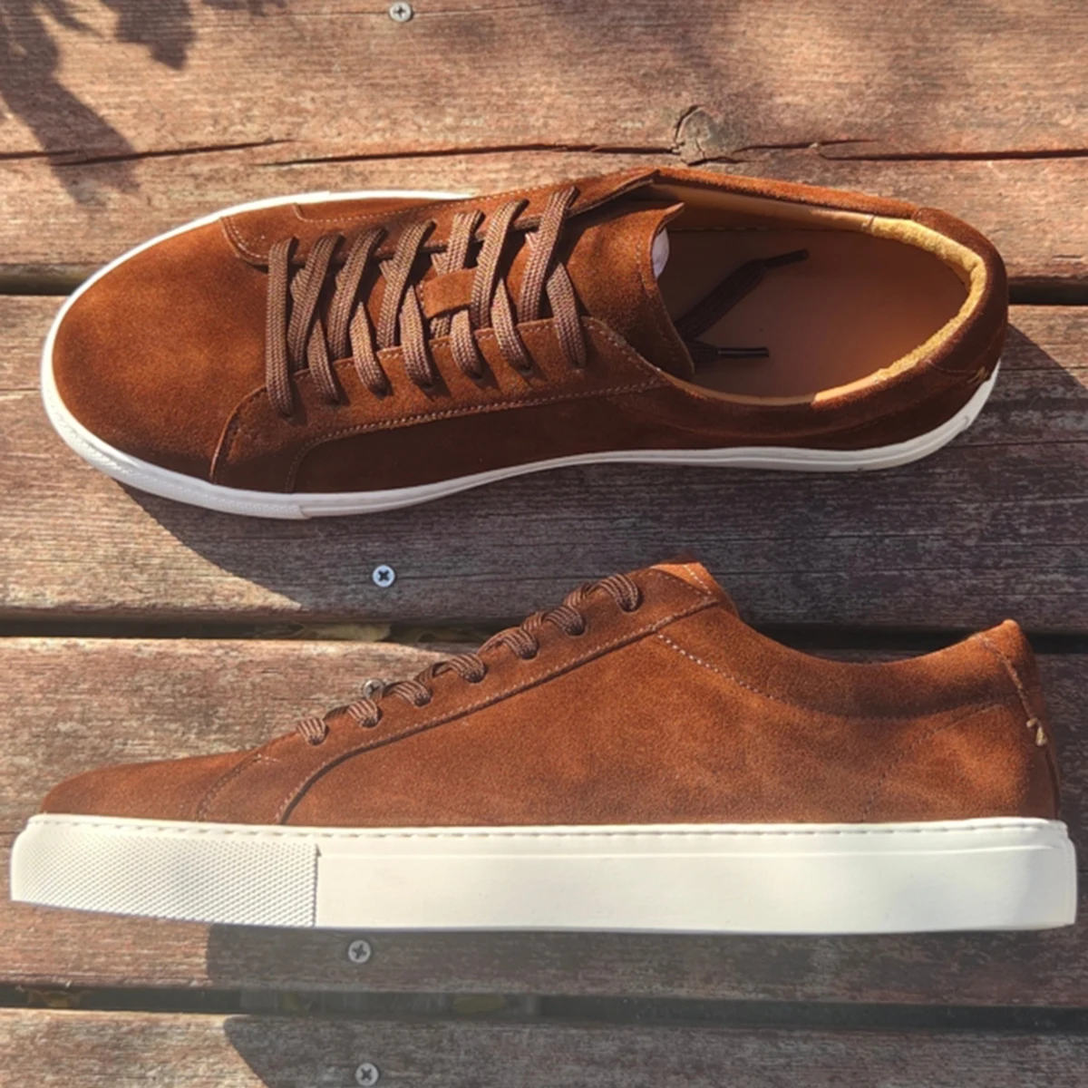 Men's Suede Loafers Walking Style Shoes Durable Pure Leather Casual Skateboarding Shoes