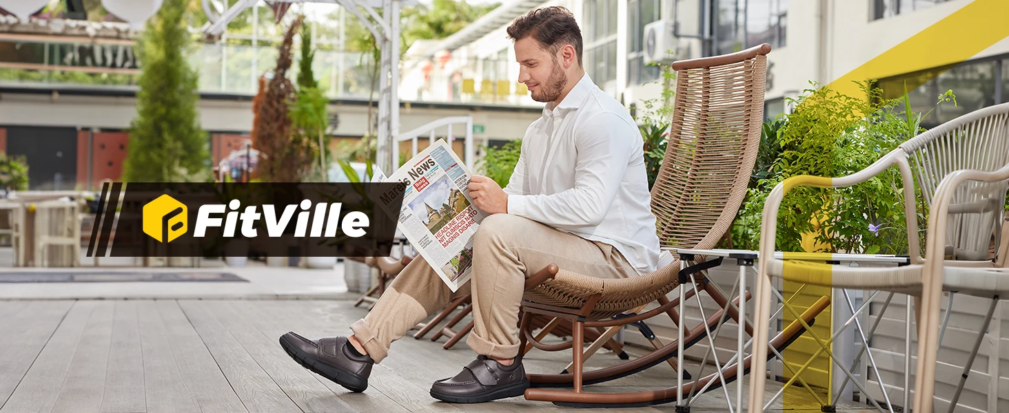 Fitville Wide Diabetic Walking Shoes Comfortable Luxury Dress Business Shoes for Men Casual Sneakers Arche Support Breathable
