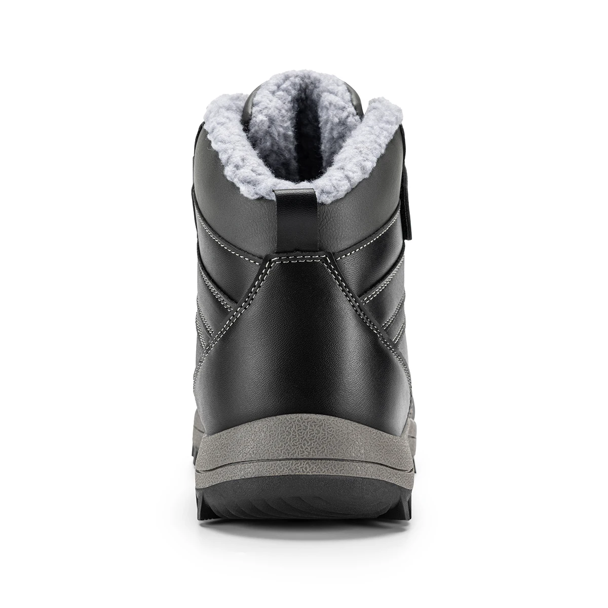 Fittington Men's Hiking Boots Wide Warm Fur Lined Winter Snow Boot Non-slip Outdoor Ankle High-top Trekking Shoes Waterproof