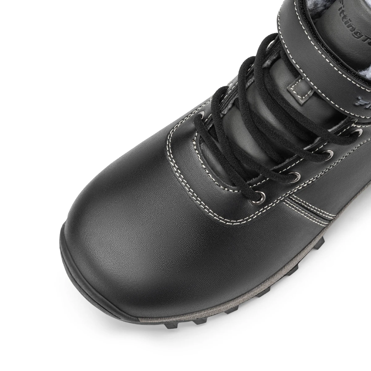 Fittington Men's Hiking Boots Wide Warm Fur Lined Winter Snow Boot Non-slip Outdoor Ankle High-top Trekking Shoes Waterproof