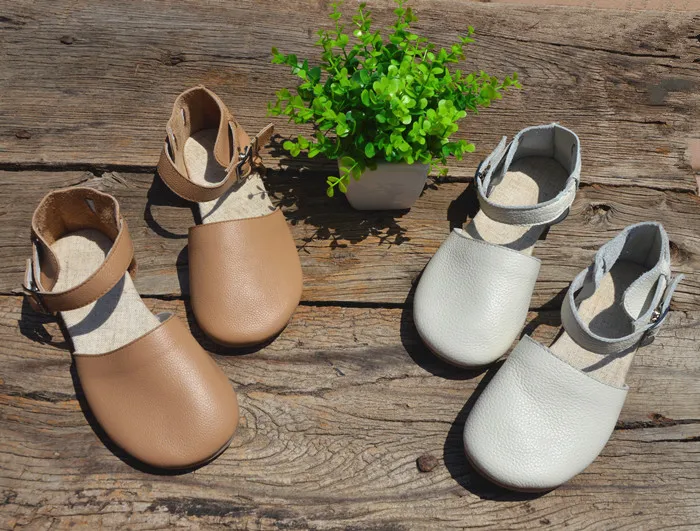 Careaymade-Retro leisure Genuine Leather women's sandals,pure handmade comfortable slip-proof breathable round-headed sandals