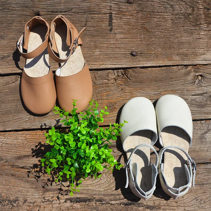 Careaymade-Retro leisure Genuine Leather women's sandals,pure handmade comfortable slip-proof breathable round-headed sandals