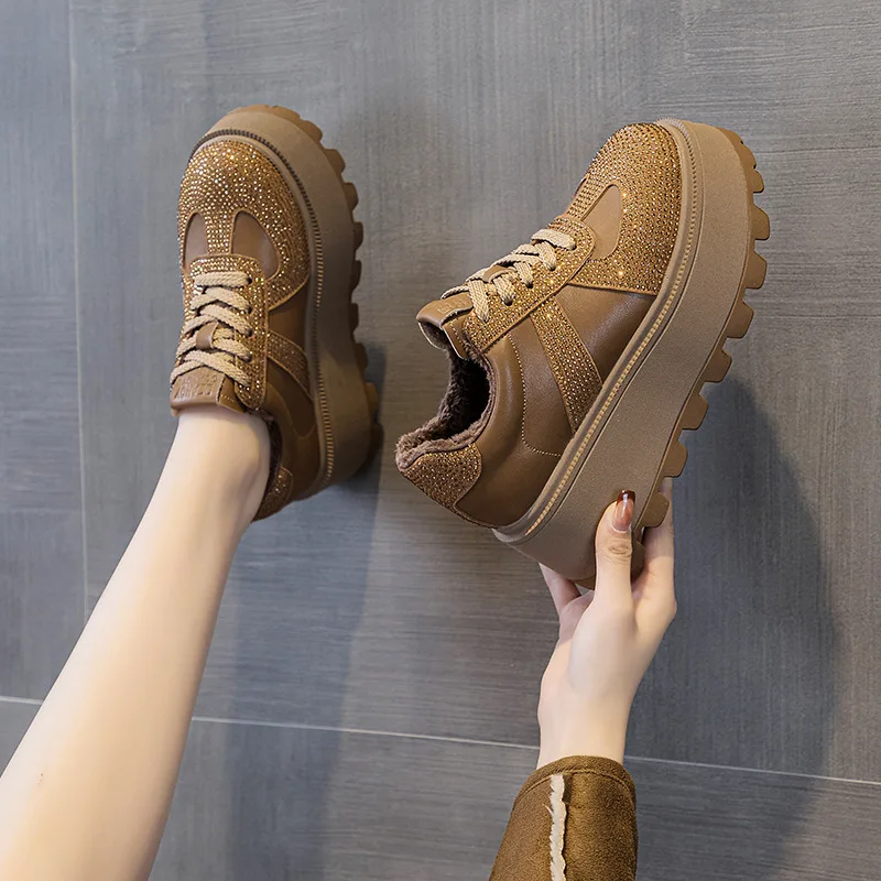 CICIYANG Winter Sneakers Platform Women Genuine Leather 2025 Autumn New Women German Training Shoes Non-slip Sneakers for Ladies