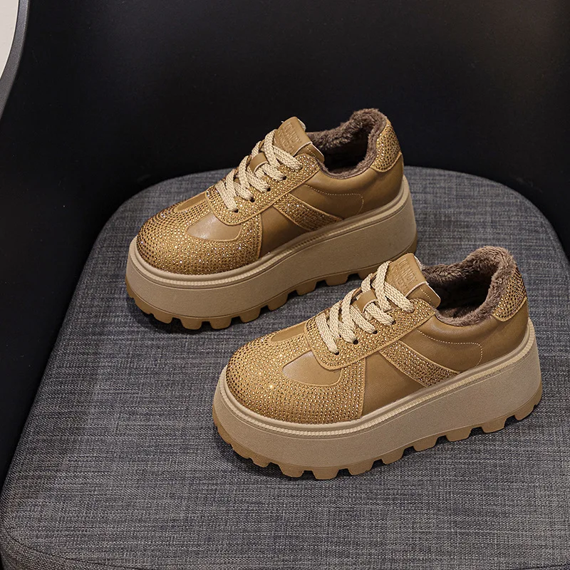 CICIYANG Winter Sneakers Platform Women Genuine Leather 2025 Autumn New Women German Training Shoes Non-slip Sneakers for Ladies