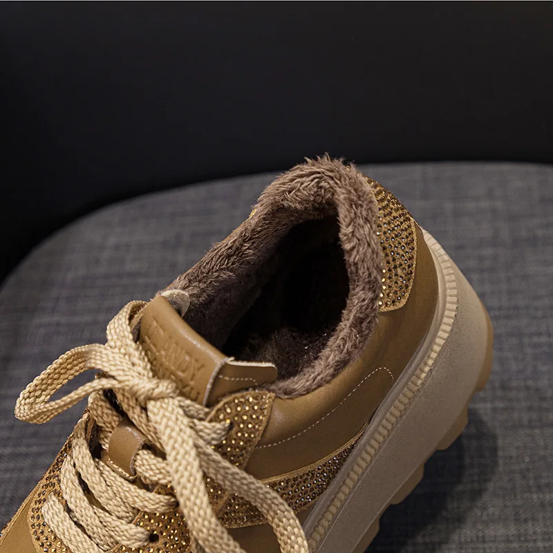 CICIYANG Winter Sneakers Platform Women Genuine Leather 2025 Autumn New Women German Training Shoes Non-slip Sneakers for Ladies