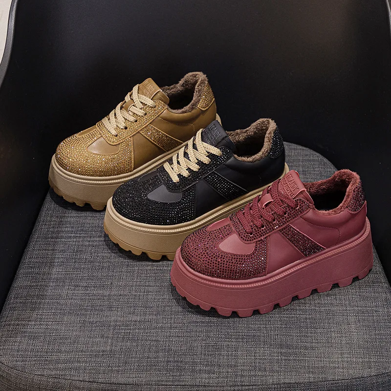 CICIYANG Winter Sneakers Platform Women Genuine Leather 2025 Autumn New Women German Training Shoes Non-slip Sneakers for Ladies