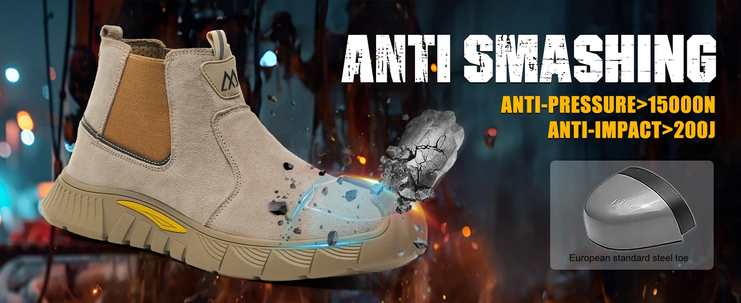 Factory Grade Men's Safety Shoes Comfort Men's Work Shoes Indestructible Puncture Proof Light Outdoor Work Boots