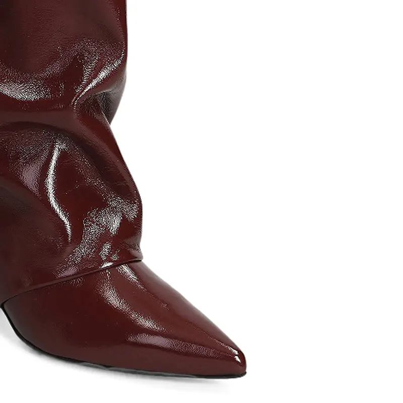 2026New Autumn and Winter Pointed Low Heel Knee High Women's Boots, Fashionable and Versatile Women's Mid Top Boots