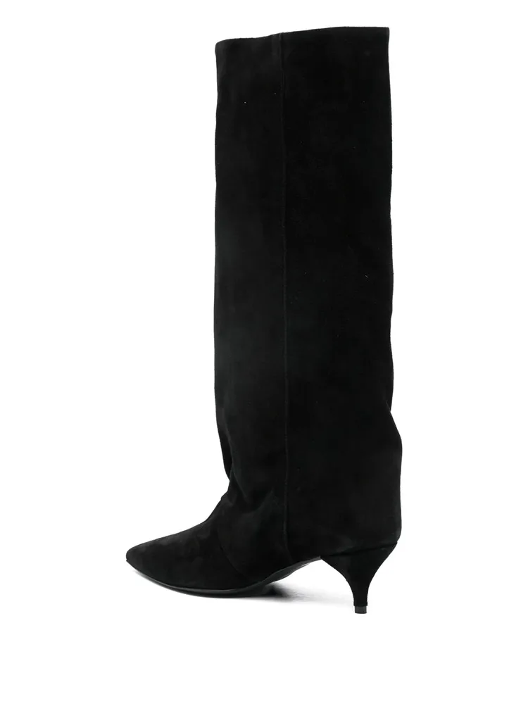 2026New Autumn and Winter Pointed Low Heel Knee High Women's Boots, Fashionable and Versatile Women's Mid Top Boots