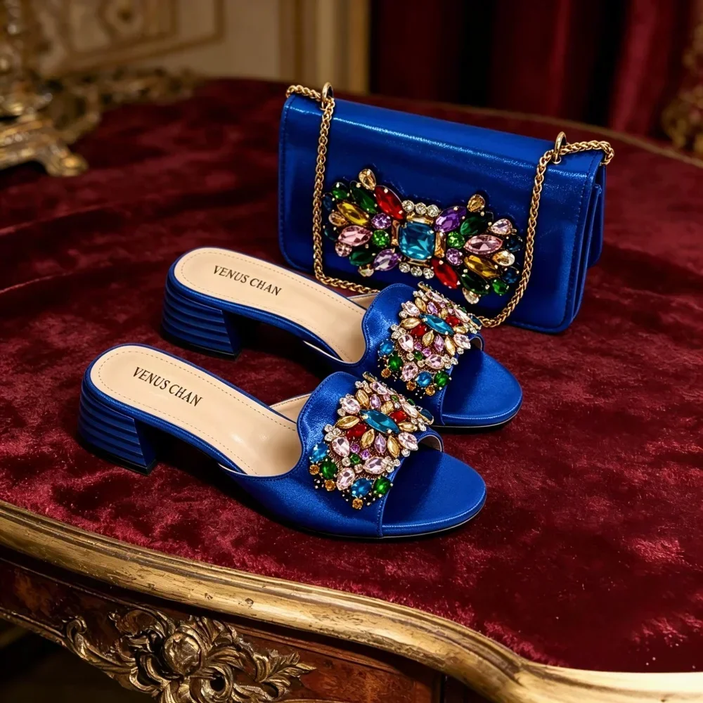 New Italian Design Sandals and Bags Matching Set 2026 Women Heel Party for Gold Color Wedding Bigger Size High Heel Shoes Party