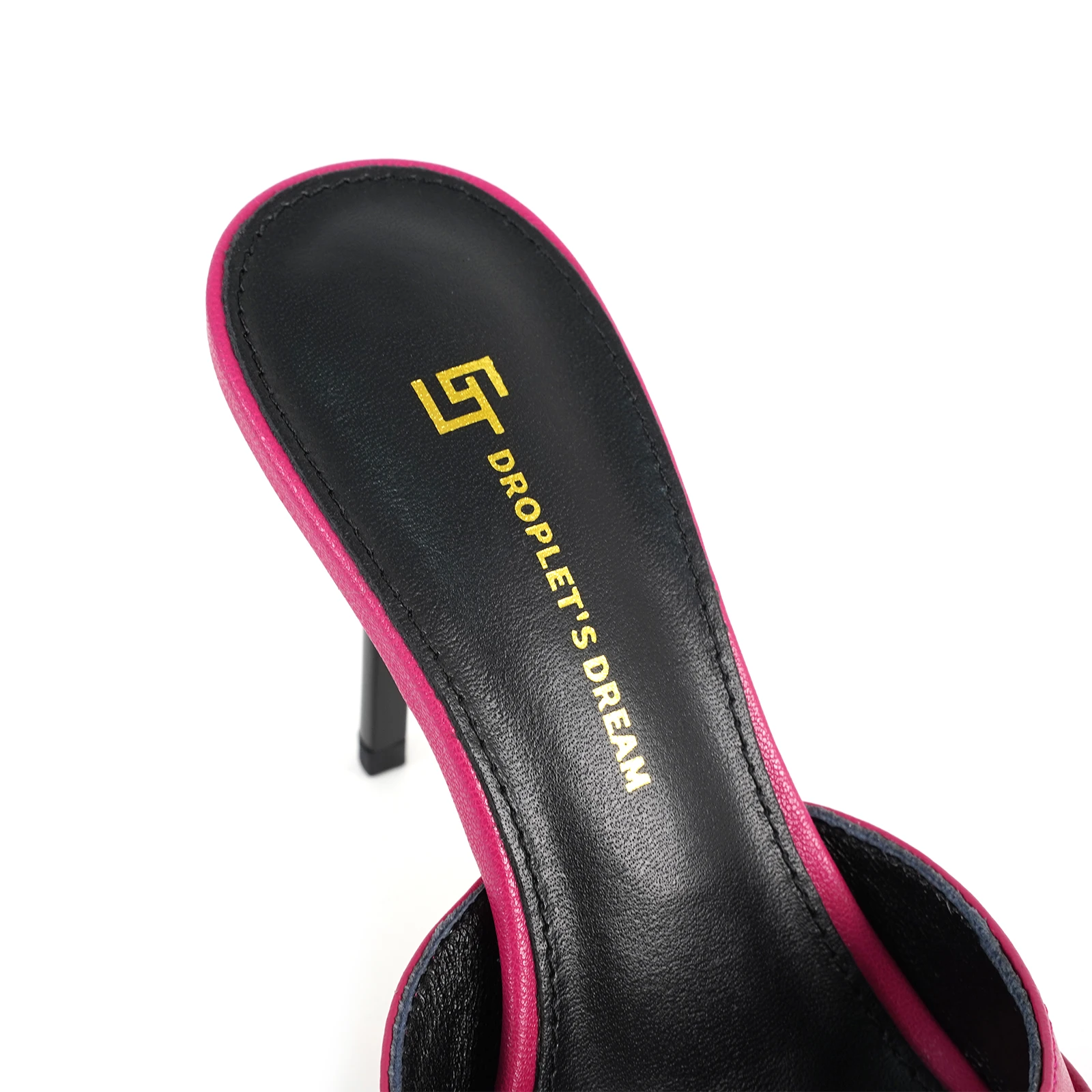 2024Women's GJ Brand High Heels 9.5CM Anti slip Slippers Pointed Leather Fashion Banquet Women's Shoes Solid Color Sexy Slippers