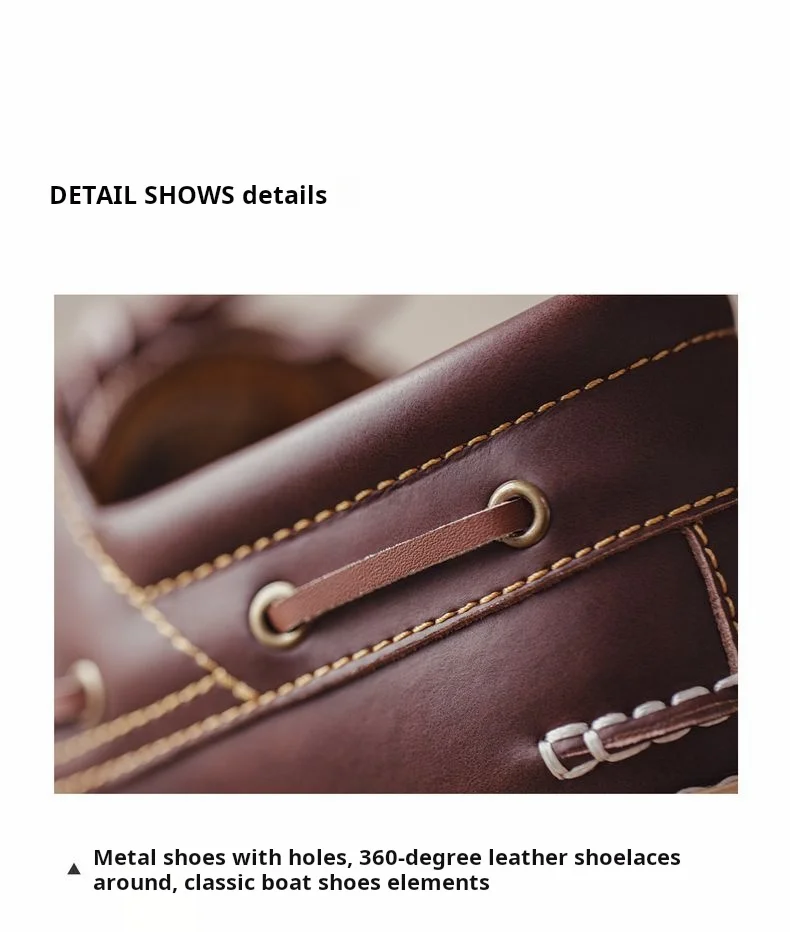 Maden Women’s Split Cowhide Oxford Loafers Vintage Brown Round Toe Flat Lace-Up Casual Dress Shoes for Spring Autumn
