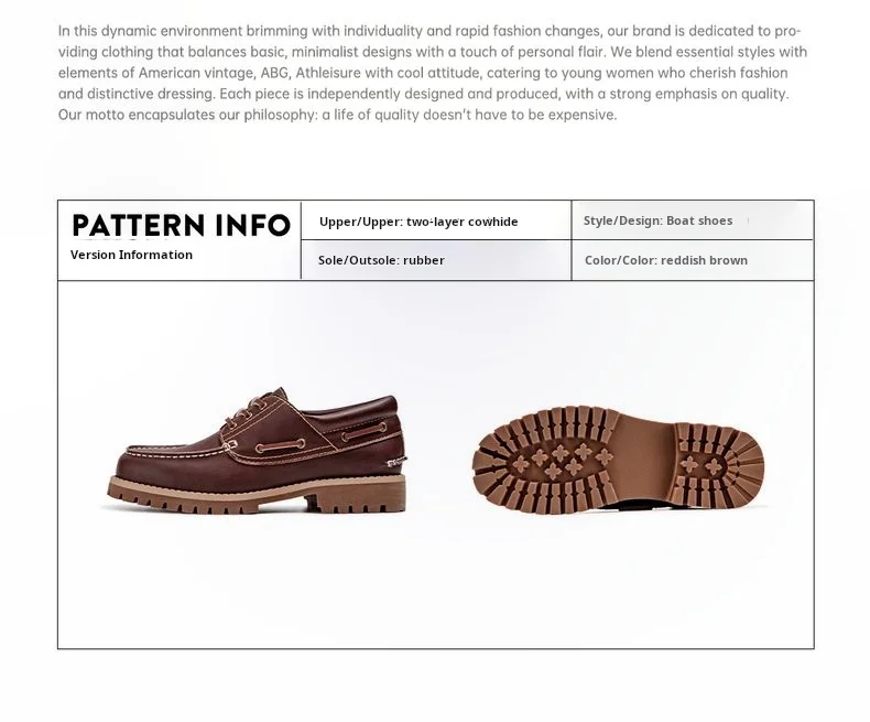 Maden Women’s Split Cowhide Oxford Loafers Vintage Brown Round Toe Flat Lace-Up Casual Dress Shoes for Spring Autumn