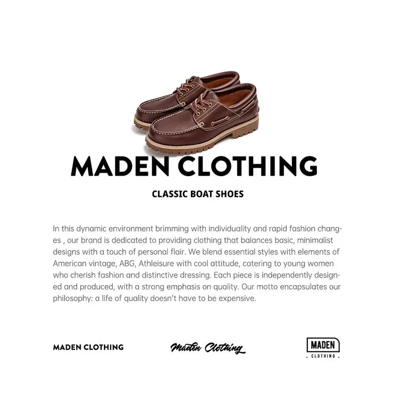 Maden Women’s Split Cowhide Oxford Loafers Vintage Brown Round Toe Flat Lace-Up Casual Dress Shoes for Spring Autumn