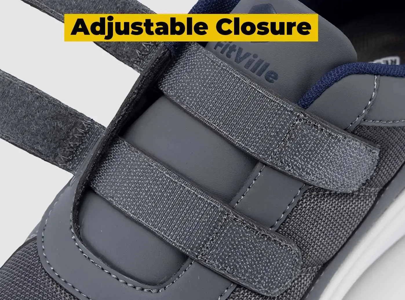 FitVille Men'S Diabetic Shoes Extra Wide 4E Senior Shoe Relieve Neuropathy Suitable For Swollen Foot Pain With Arch Support