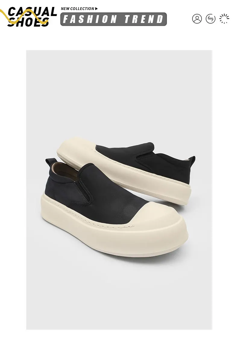 Hight Quality Street Style Teenagers Daily Dress Loafers For Men's Classic Black White Mixed Colors Height Increasing Shoes