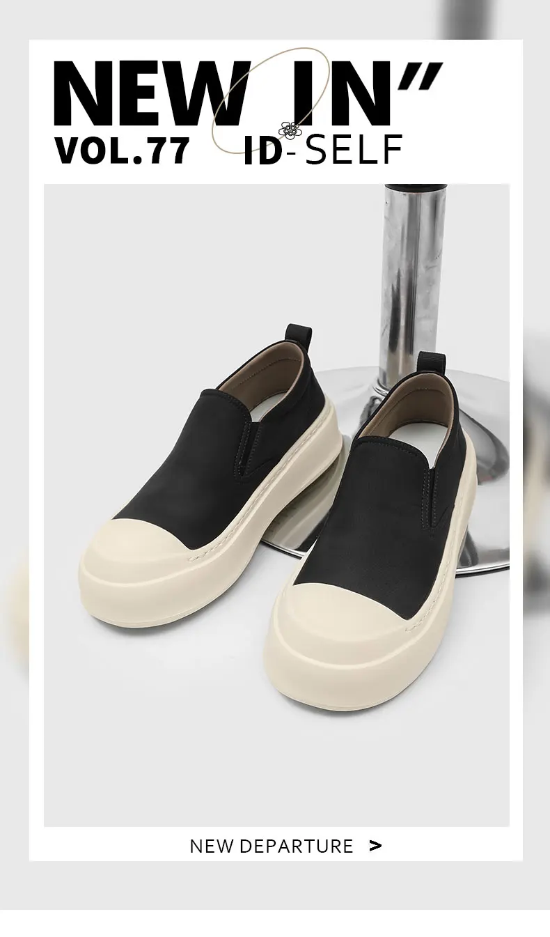 Hight Quality Street Style Teenagers Daily Dress Loafers For Men's Classic Black White Mixed Colors Height Increasing Shoes