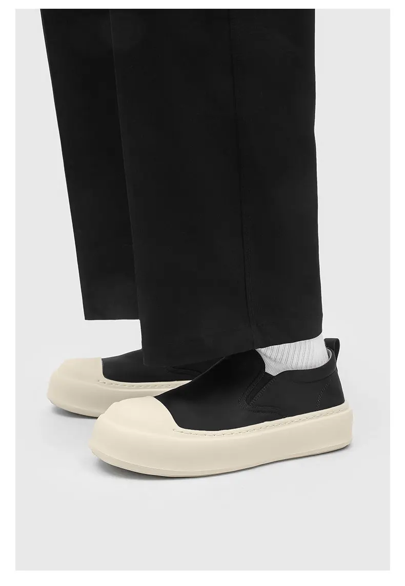 Hight Quality Street Style Teenagers Daily Dress Loafers For Men's Classic Black White Mixed Colors Height Increasing Shoes