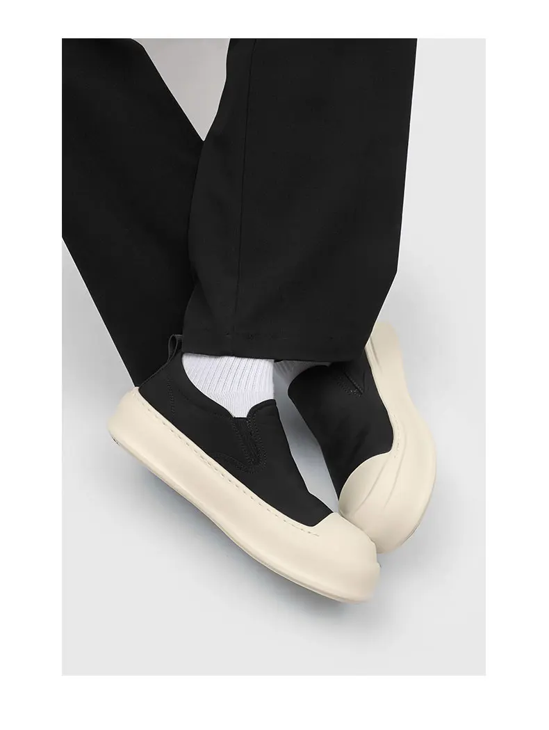 Hight Quality Street Style Teenagers Daily Dress Loafers For Men's Classic Black White Mixed Colors Height Increasing Shoes